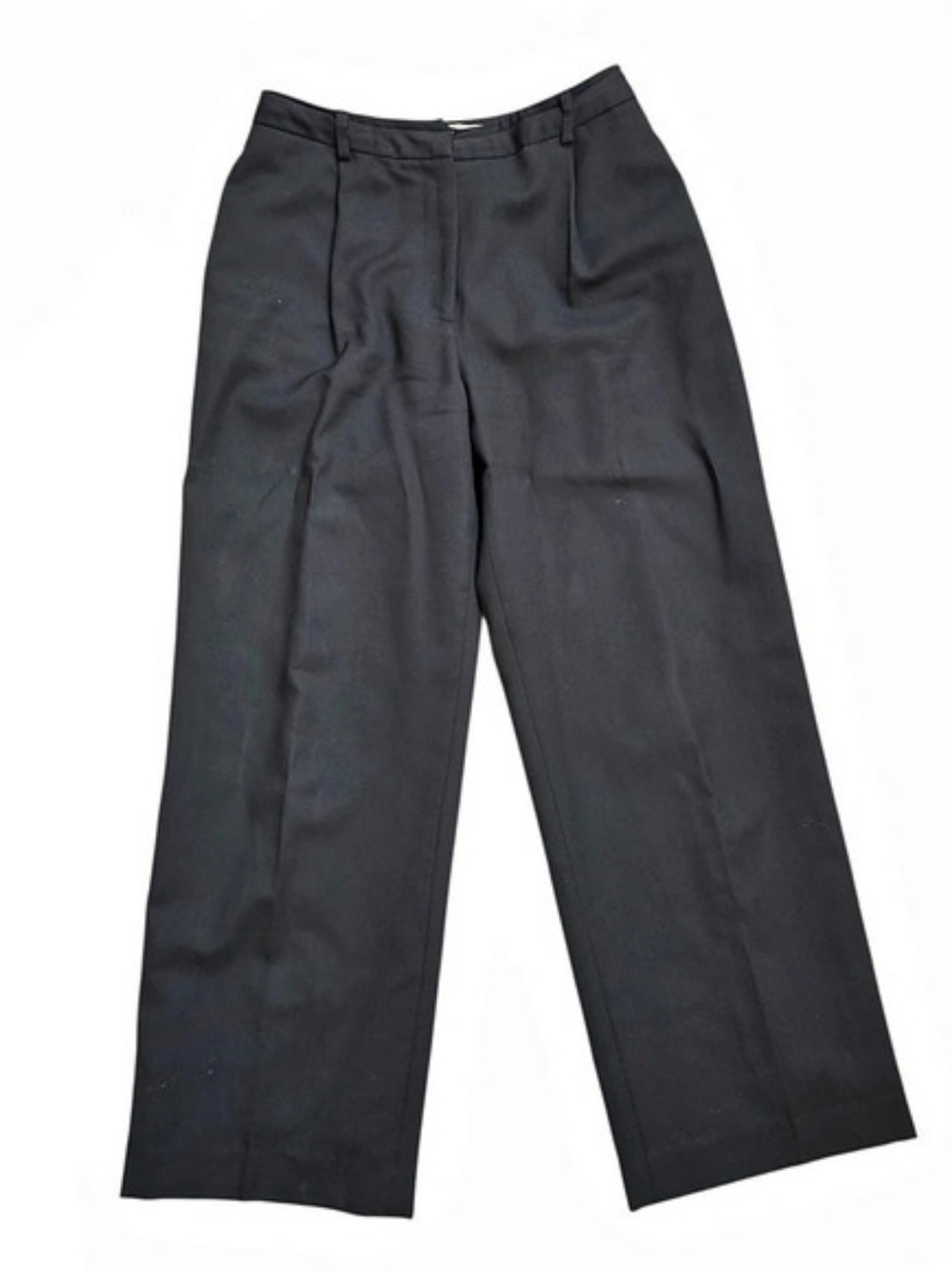 Pursuits, LTD Wool Black High-waist Straight-Leg Pants 4 Formal Office